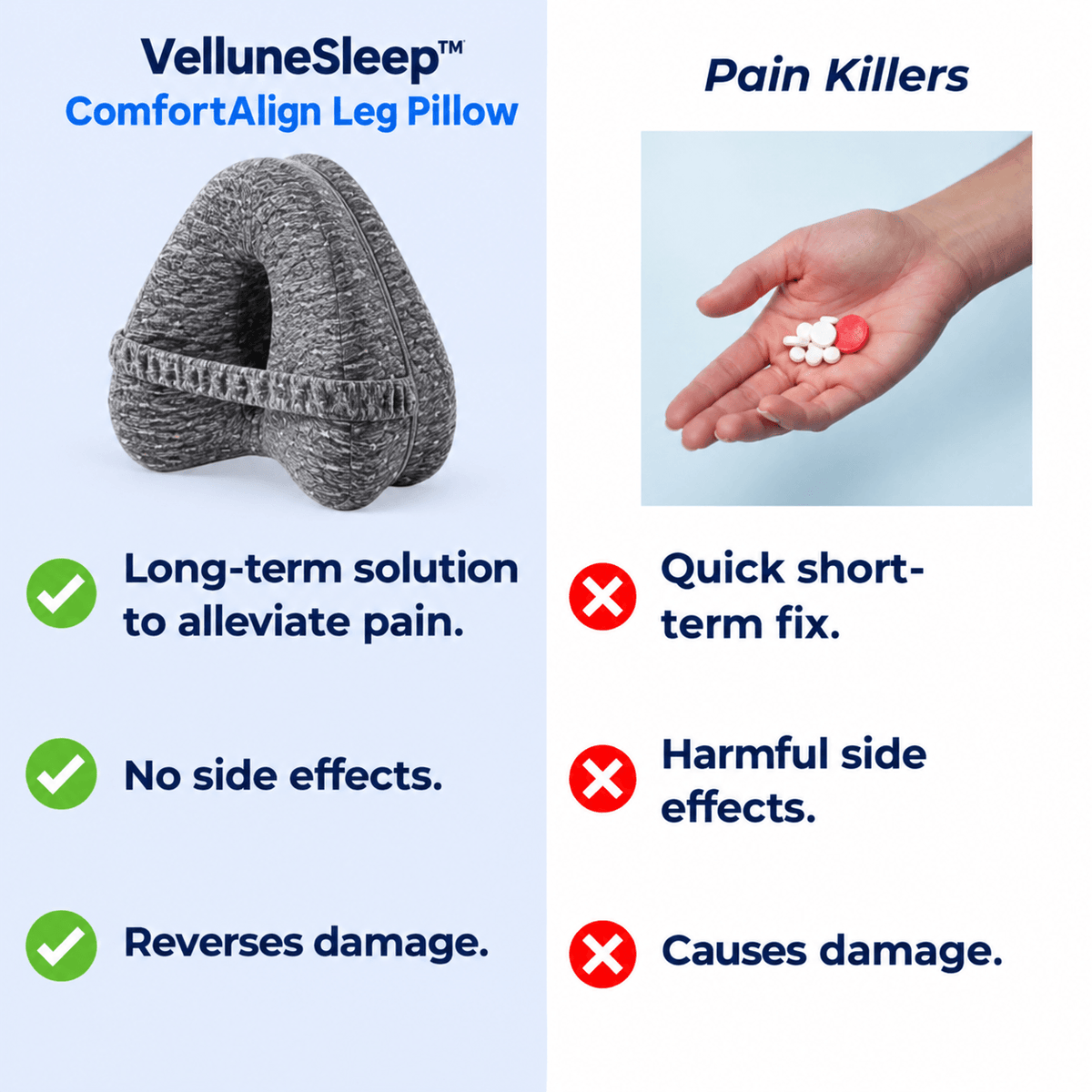VelluneSleep™ ComfortAlign Leg Pillow